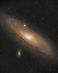 Astrophotography of the Andromeda Galaxy in the night sky