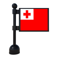 Wall Mural - Flag 3d icon Of Tonga, 3d rendering illustration. High resolution Transparent image 3d flag icon.