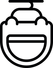 Sticker - Clean, black and white line drawing of a minimalist backpack icon