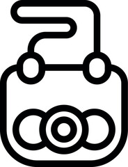 Poster - Minimalistic camera icon in outline style, isolated on a white background
