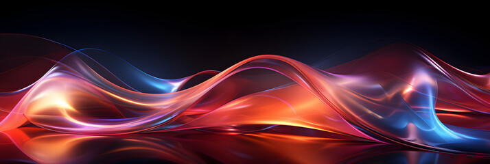 Red luminous neon light waves, A Vibrant Display of Dynamic Energy