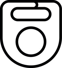 Sticker - Simplified black line icon of an apron suitable for culinary themes, isolated on a white background