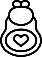 Poster - Simplified matryoshka doll icon with a heart design, ideal for lovethemed projects