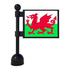 Wall Mural - Flag 3d icon Of Wales, 3d rendering illustration. High resolution Transparent image 3d flag icon.