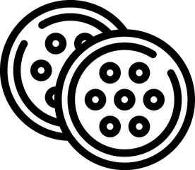 Sticker - Vector graphic of three stylized cookies in black and white, perfect for designs and decorations