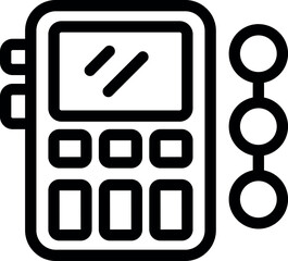 Poster - Black and white vector icon of a card payment machine with keypad and card slots