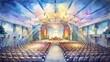 © artsakon - Watercolor painting of a Christian mega church concert without any people