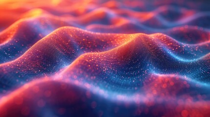Fototapete - A computer generated image showcasing mesmerizing waves and twinkling stars.