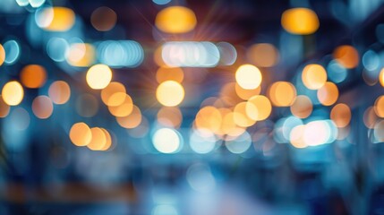 Poster - Abstract blurred background with bokeh effect featuring electronics production plant