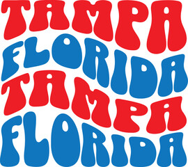 Wall Mural - Tampa Florida Groovy Text Vector