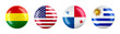 © Feydzhet Shabanov - Copa America 2024 USA. GROUP C teams ball flags. Transparent background. 3d illustration .