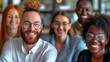 © Art-Park - Photo of diverse group of leaders smiling, Successful business team gathered in a boardroom, young professional business people standing together