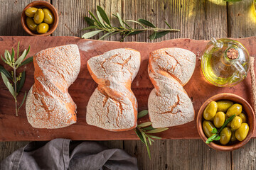 Wall Mural - Cripsy buns freshly baked in a home bakery.