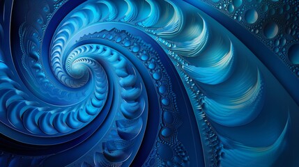 A blue spiral with many small blue circles