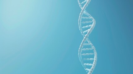 Wall Mural - DNA strand on blue color background.