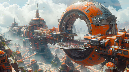 illustration of a futuristic sports arena with highspeed hoverboards gravitydefying arenas and cybernetic athletes competing in electrifying tournaments watched by millions across the galaxy