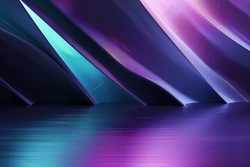 3d rendering of purple and blue abstract geometric background. Scene for advertising, technology, showroom, banner, game, sport, fashion, business, metaverse. Product display. generative ai