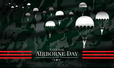 national airborne day august 16 background vector illustration