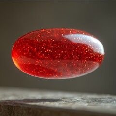Wall Mural - a small red perfectly round gummy floating