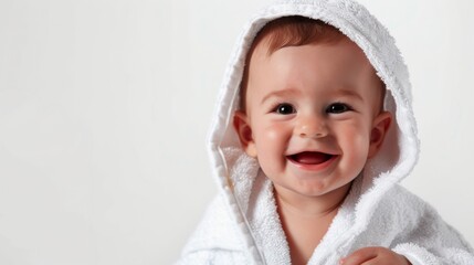 Wall Mural - Happy smiling baby with plain background