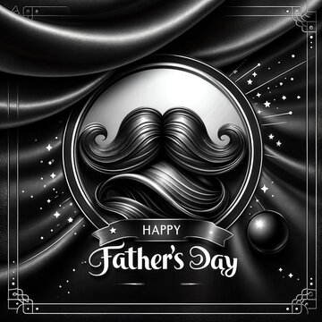 Father's Day banner, card wavy satin silk background. Vector illustration created with generative ai.