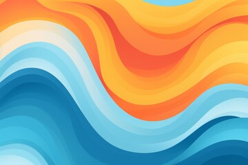 Wall Mural - Abstract vibrant colored wave pattern, featuring flowing lines in shades of orange and blue, evoking energy and movement.