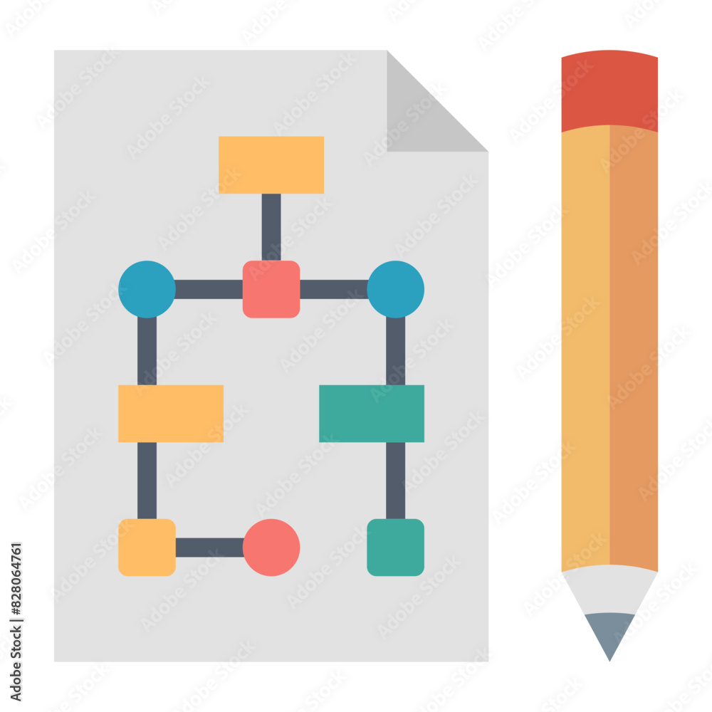 Project Flowchart Icons for Process Visualization Stock Vector | Adobe ...