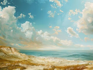 Wall Mural - landscape of a infinite sea and sky
