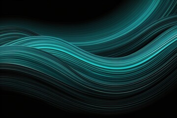 Wall Mural - abstract wavy lines background ombre gradient blue atoll color noise grain rough grungy matte shimmer metallic electric template design, black dark light jade petrol teal cyan sea blue green 