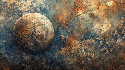 Wall Mural - Close-up view of crater-covered planet. Astronomical exploration concept