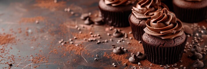 Chocolate Cupcake Day concept with copy space area for text 
