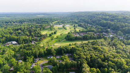 Wall Mural - Aerial Drone of Morristown New Jersey Summer 2024