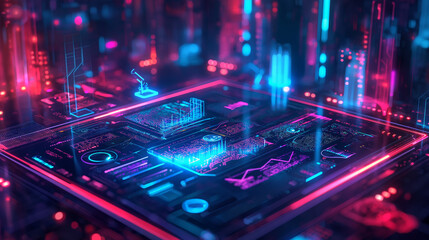 Poster - futuristic technology background, wallpaper 