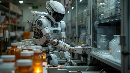 The robots articulated arms and hands can be seen handling radioactive materials with extreme care, showcasing its capability to manage dangerous substances without risk to human life. AI Technology