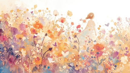 Poster - A beautiful watercolor adorns this delightful greeting card