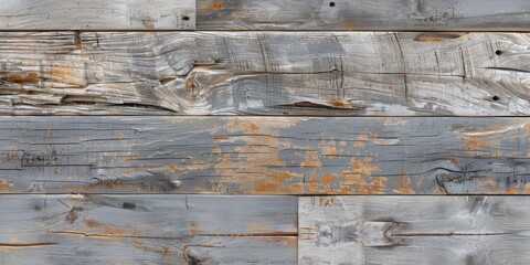 Wall Mural - Wooden surface with a rough texture and several holes, creating an intriguing and tactile backdrop. Texture background concept