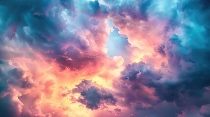 Wall Mural - Uncommon storm clouds during sunset Ideal for backdrop