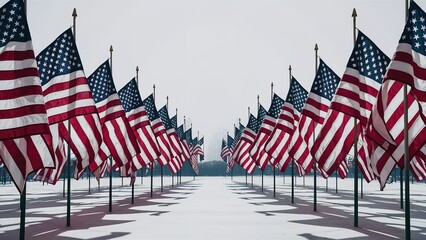 Memorial Day with usa flag isolated on background, Generative ai.