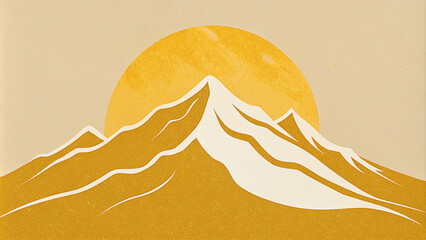 An illustration of mountain landscape with geometric shape for presentation concept
