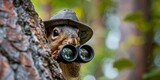 A squirrel wearing a detective hat generated by AI
