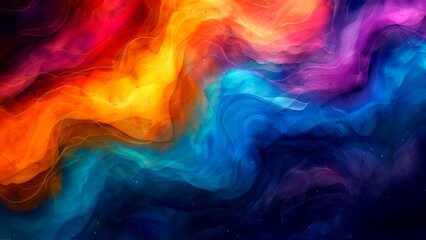 Wall Mural - Colorful abstract watercolor moving randomly and chaotically, for abstract background. Looping time-lapse animation.