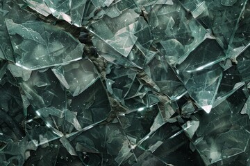 Wall Mural - A close up of a shattered glass surface