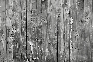 Wall Mural - Closeup of a rough-hewn, textured wooden panel exhibiting distinct grains and knots. Earthy, tactile material concept.