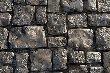 Wall Mural - Closeup of rough, aged stone masonry. Gritty architectural texture concept