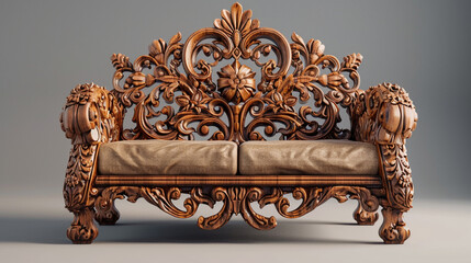 Wall Mural - Intricately carved wooden chairs offer both comfort and elegance, beckoning you to take a seat and ponder.