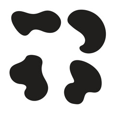 Poster - Set of modern black abstract graphic elements. fluid shapes. Vector.