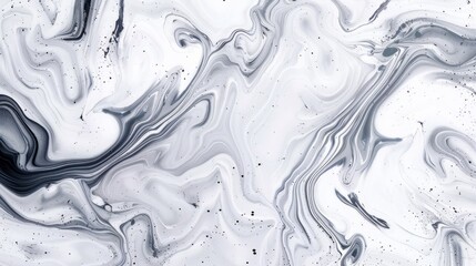 Wall Mural - white fluid art marbling paint textured background