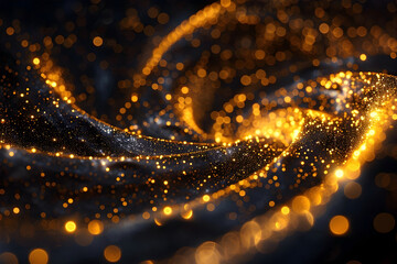 Poster - Mesmerizing Swirling Vortex of Radiant Glittering Lights in Abstract Digital