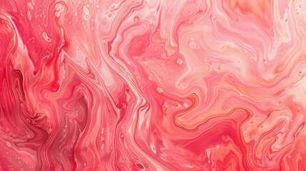 Wall Mural - salmon pink fluid art marbling paint textured background