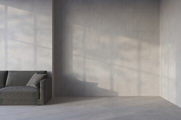 Poster - Cozy living area scene. Interior of living loft style with empty space for products presentation or text for advertising.